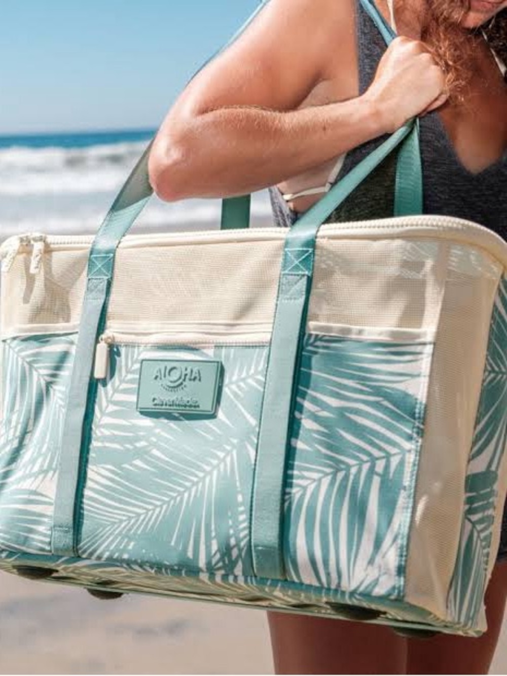 Aloha Collection Collapsible Beach Tote BNWT Green